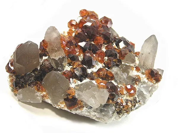 Spessartine, Quartz (Var: Smoky Quartz) - image 1