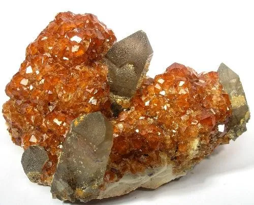 Spessartine, Quartz (Var: Smoky Quartz) - image 1