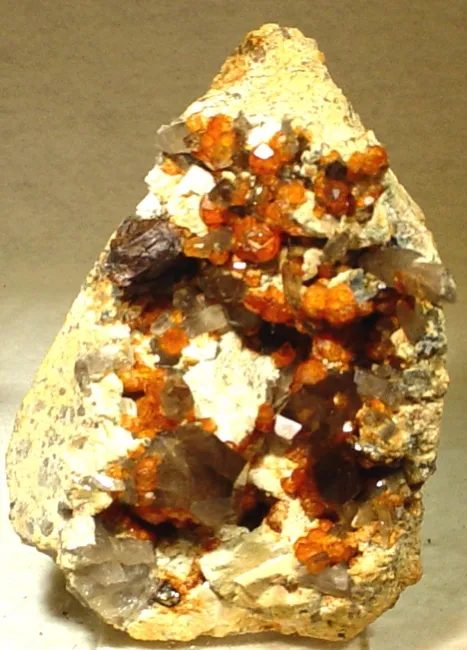 Spessartine, Quartz (Var: Smoky Quartz) - image 1