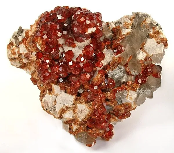 Spessartine, Quartz (Var: Smoky Quartz) image