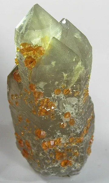 Spessartine, Quartz (Var: Smoky Quartz) image