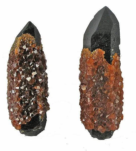 Spessartine, Quartz (Var: Smoky Quartz) image