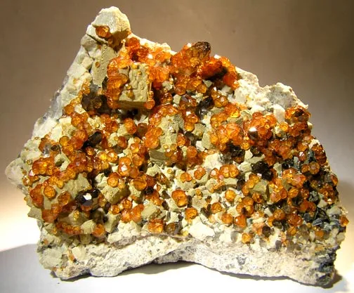 Spessartine, Quartz (Var: Smoky Quartz) - image 1