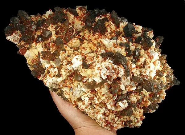 Spessartine, Quartz (Var: Smoky Quartz), Feldspar Group - image 1