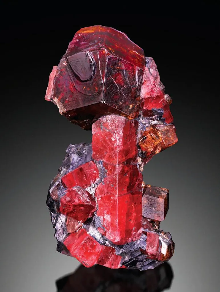 Spessartine, Rhodonite, Galena image