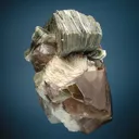 Spessartine with Muscovite and Quartz var. Smoky on Albite var. Cleavelandite - image 3
