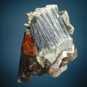 Spessartine with Muscovite and Quartz var. Smoky on Albite var. Cleavelandite - image 5