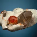 Spessartine with Quartz var. Smoky on Albite var. Cleavelandite - image 5