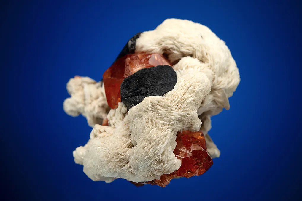 Spessartine with Schorl and Albite var. Cleavelandite - image 3