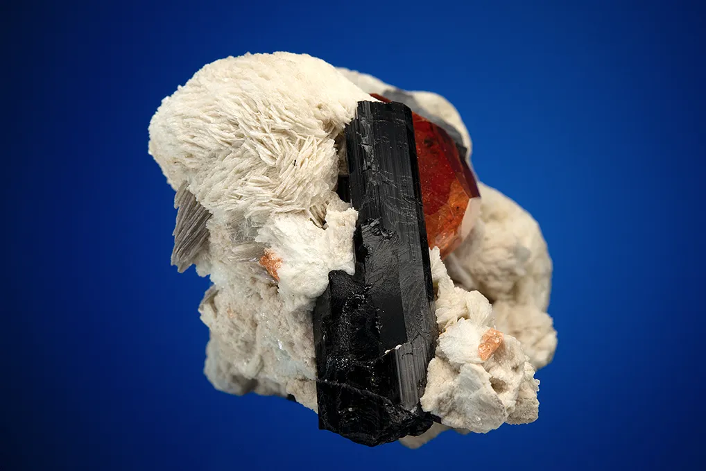 Spessartine with Schorl and Albite var. Cleavelandite - image 5