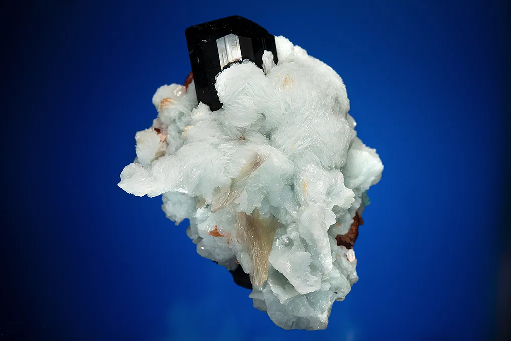 Spessartine with Schorl and Albite var. Cleavelandite - image 3