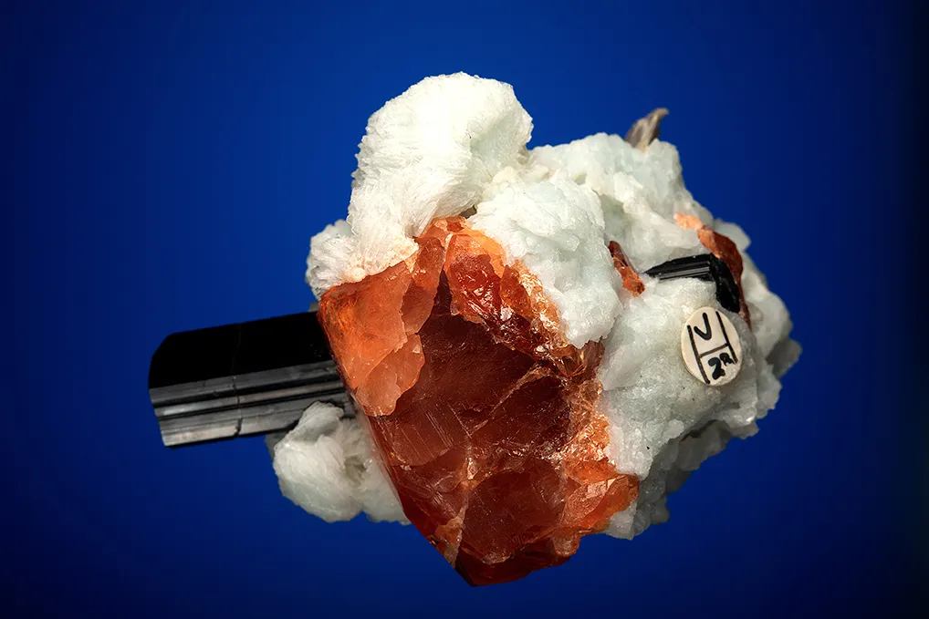 Spessartine with Schorl and Albite var. Cleavelandite (repaired) - image 4