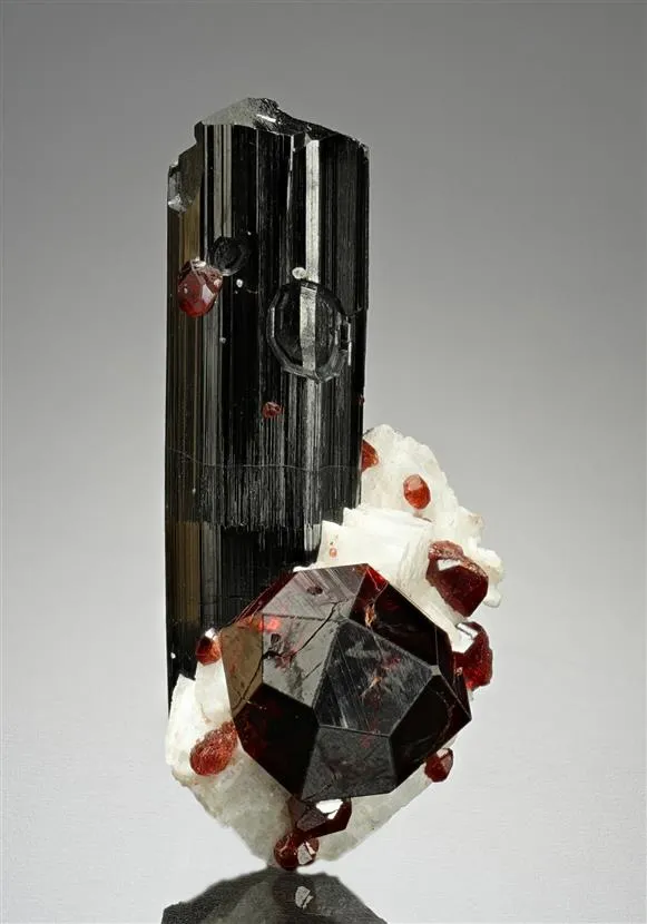 Spessartine with Schorl and Feldspar - image 1