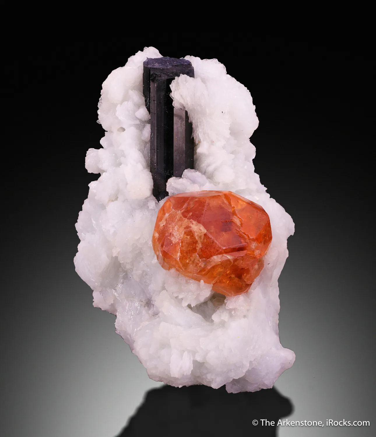 Spessartine with Schorl on Albite - image 1