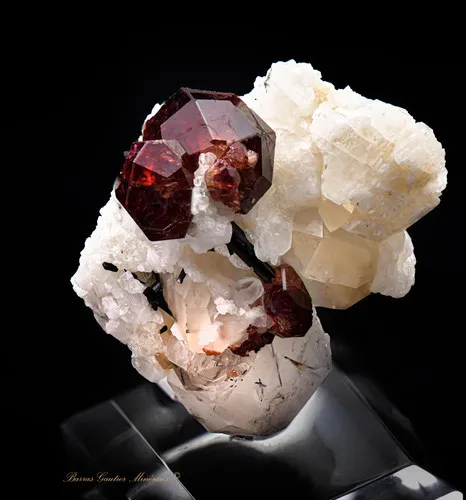 Spessartite Garnet on Orthoclase image