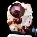 Spessartite Garnet on Quartz -Orthose - image 2