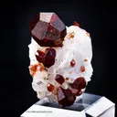 Spessartite Garnet on Quartz -Orthose - image 3