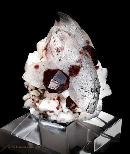 Spesssartite Garnet - Quartz, Orthoclase, Tourmaline image