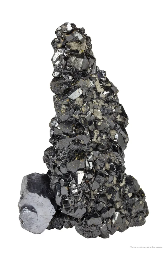 Sphalerite and Galena on Fluorite With Calcite image