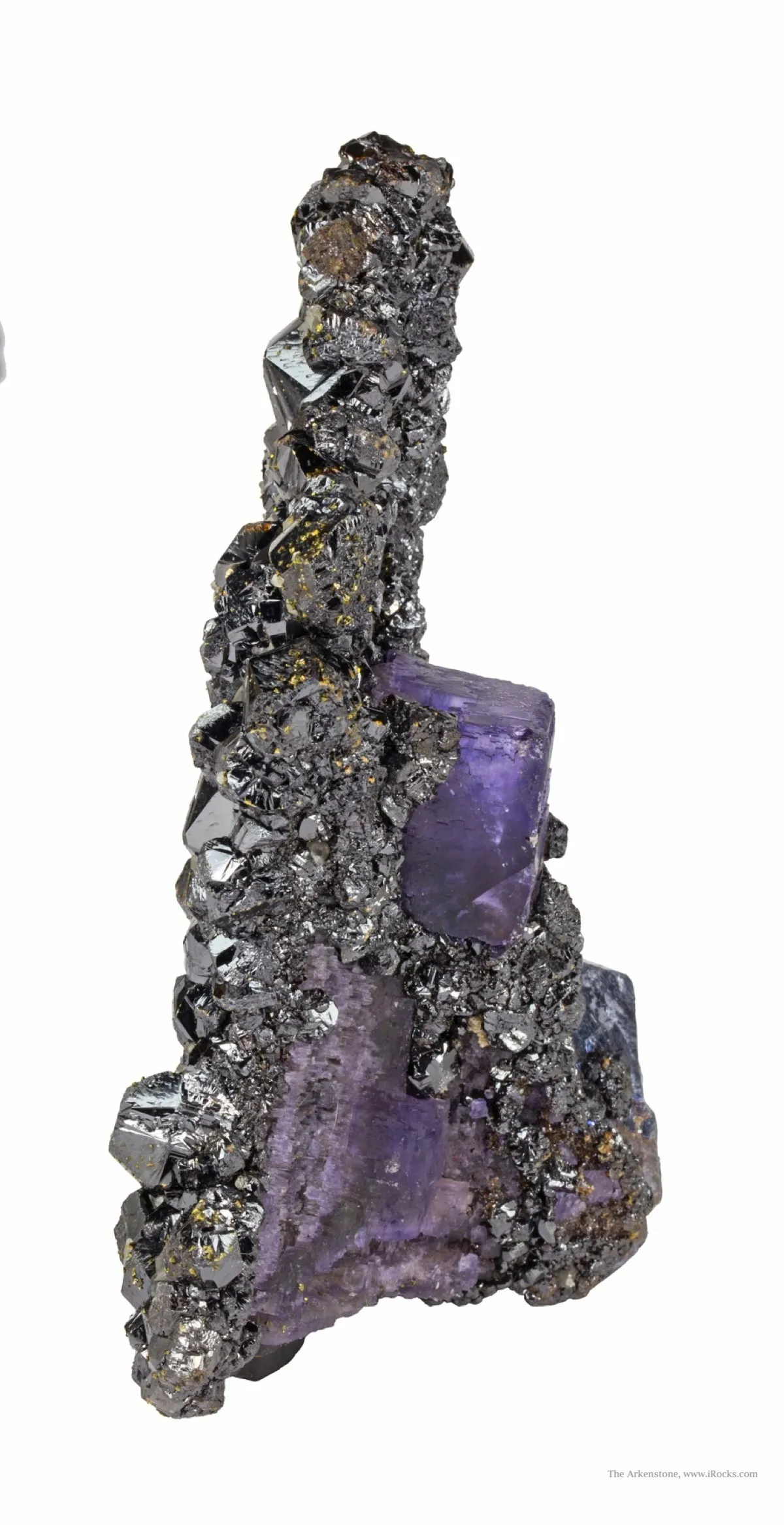 Sphalerite and Galena on Fluorite With Calcite - image 4