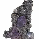 Sphalerite and Galena on Fluorite With Calcite - image 5