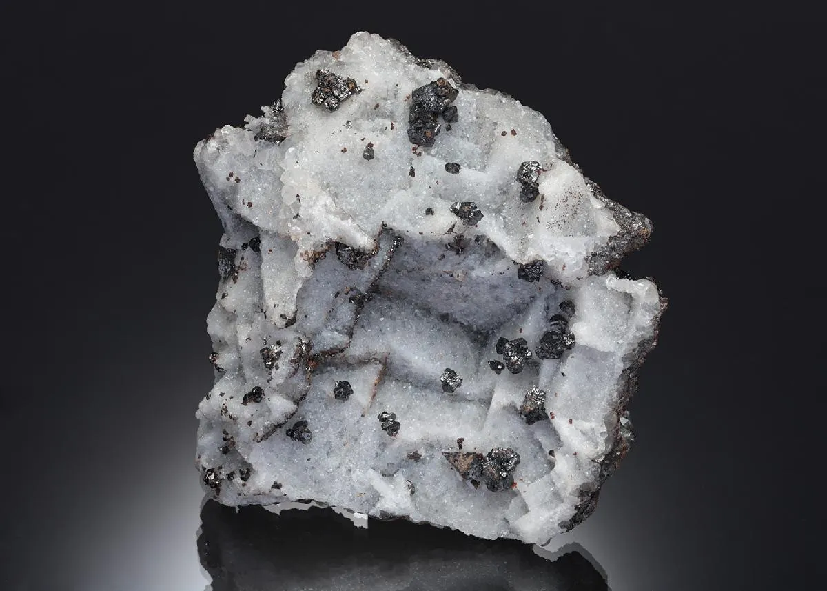 Sphalerite and Quartz with Fluorite impressions - image 1