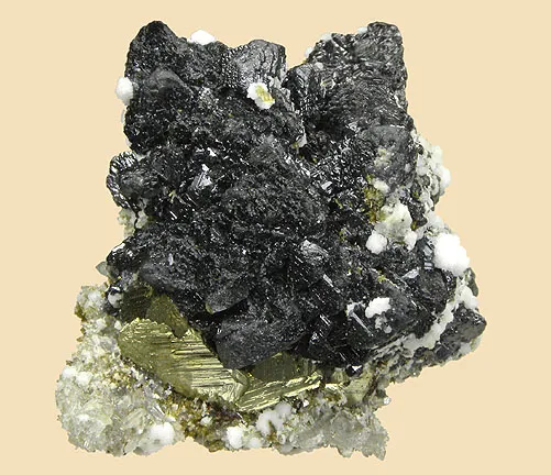 Sphalerite, Chalcopyrite, Quartz, Calcite, Epidote image