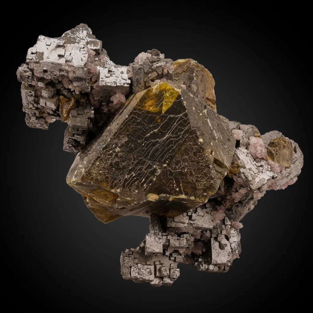 Sphalerite, Galena, Quartz v. Amethyst image