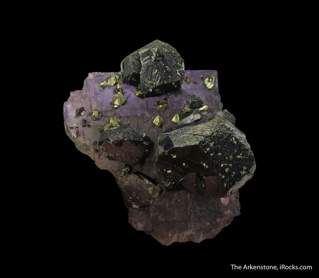 Sphalerite on Fluorite, with Chalcopyrite - image 3