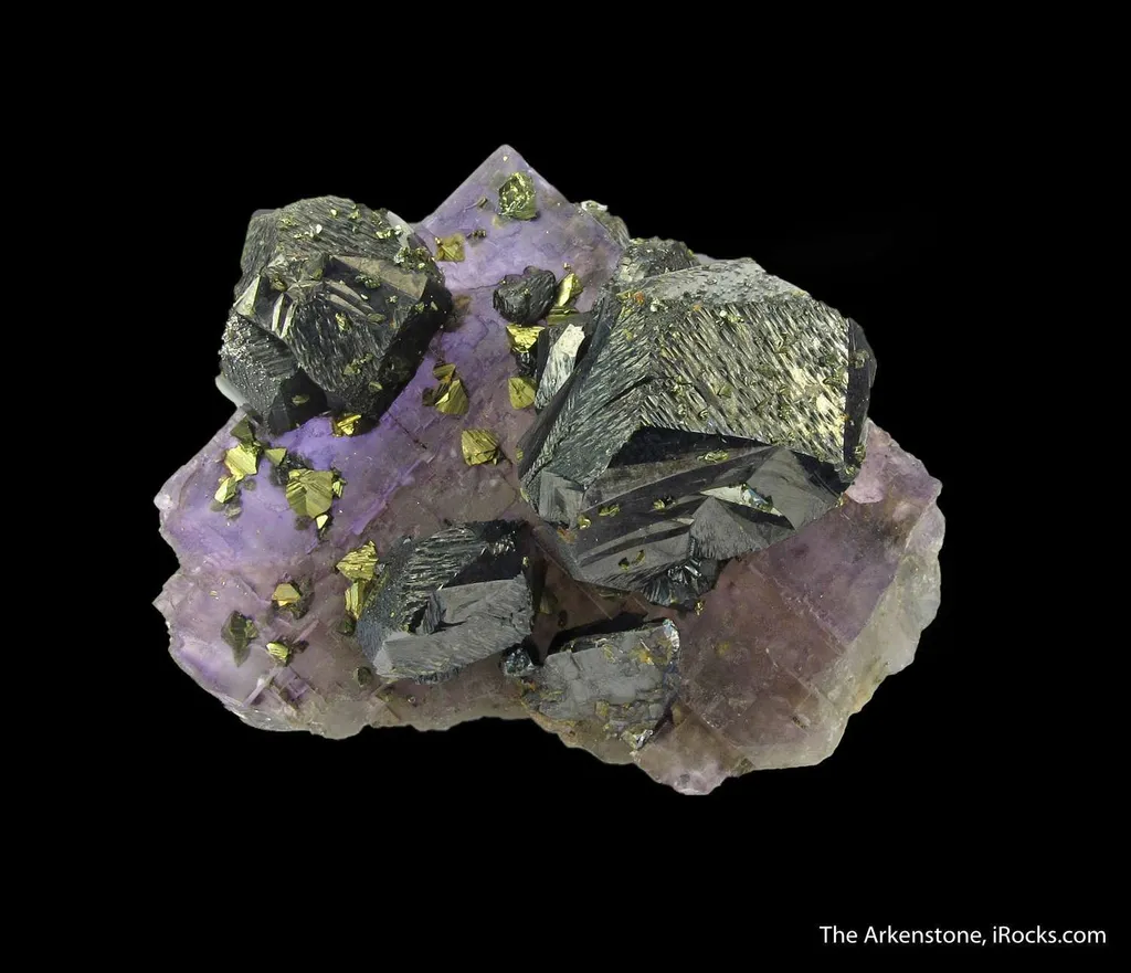 Sphalerite on Fluorite, with Chalcopyrite image