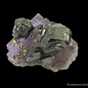 Sphalerite on Fluorite, with Chalcopyrite - image 1