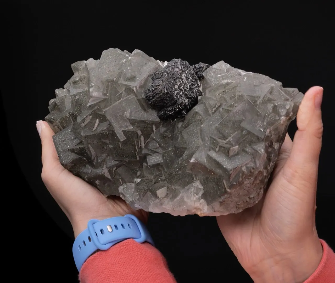 Sphalerite on Fluorite with Pyrite inclusions - image 2