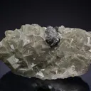 Sphalerite on Fluorite with Pyrite inclusions - image 1