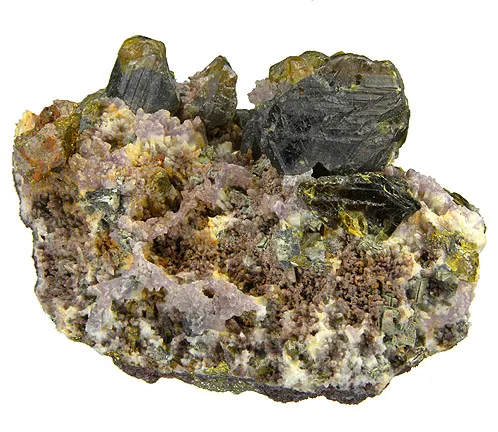 Sphalerite, Quartz (Var: Amethyst) image