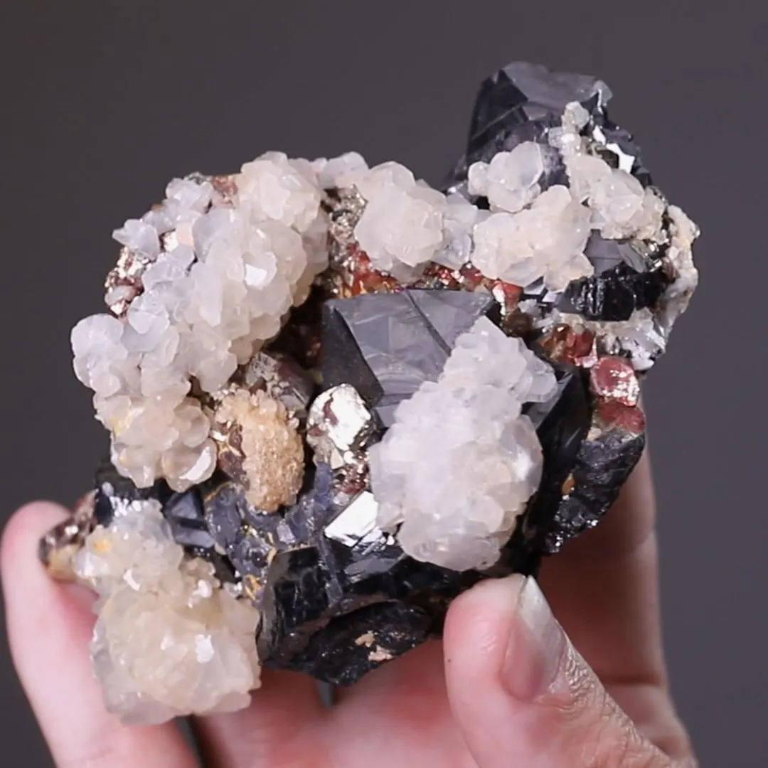Sphalerite with Calcite Pyrite and Galena - image 2