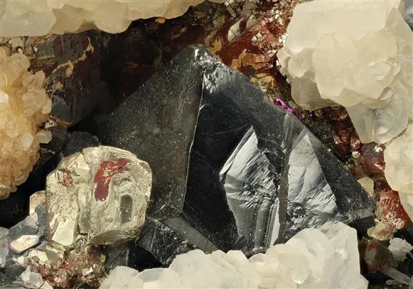Sphalerite with Calcite Pyrite and Galena image