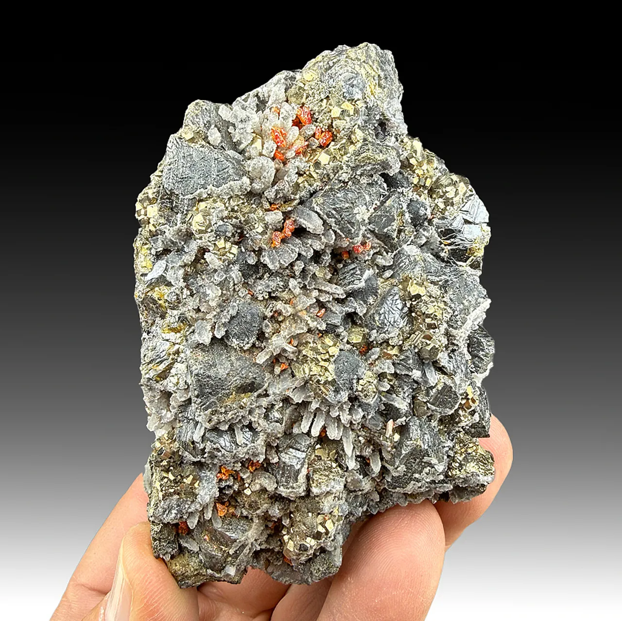 Sphalerite with Pyrite, Quartz, Realgar - image 1