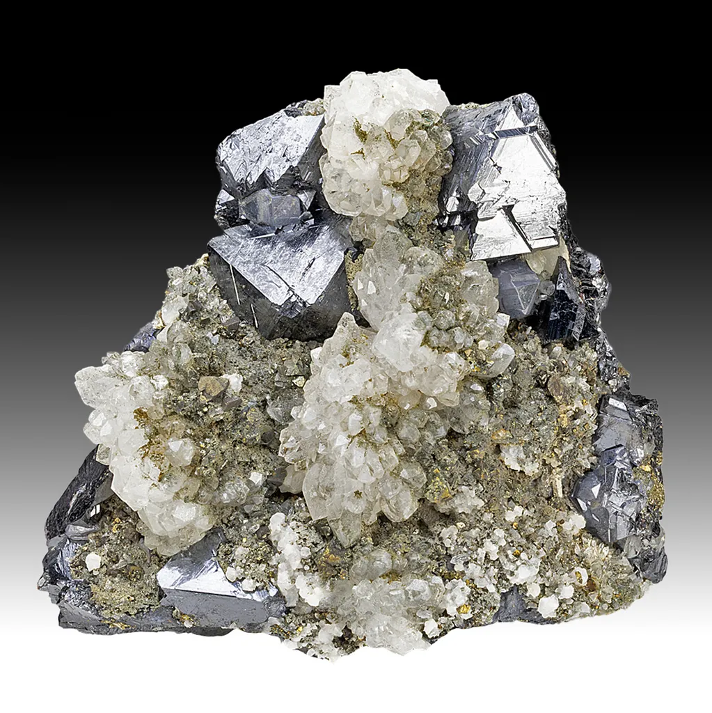 Sphalerite with Quartz, Calcite, Chalcopyrite, Galena image