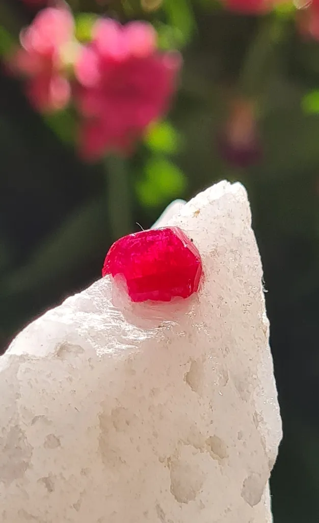Spinel Crystal in Marble from Mogok, Myanmar - image 2
