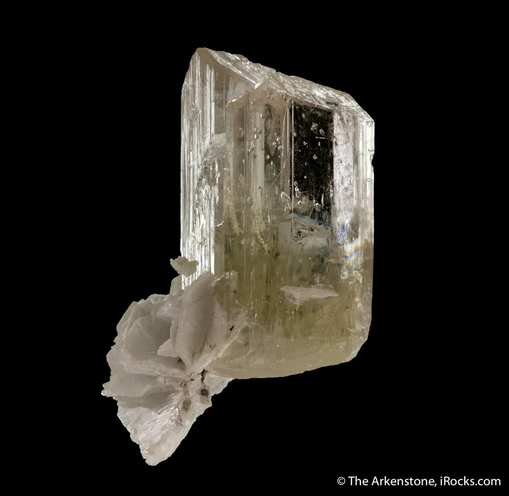 Spodumene (fluorescent) with Albite and Tourmaline image