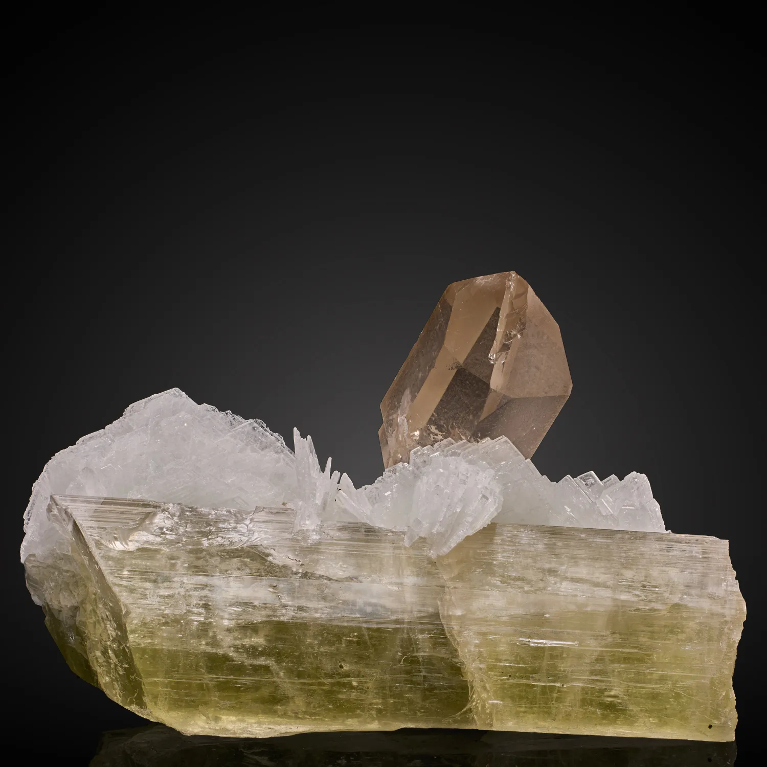 Spodumene v. Triphane, Quartz v. Smoky, Albite - image 1