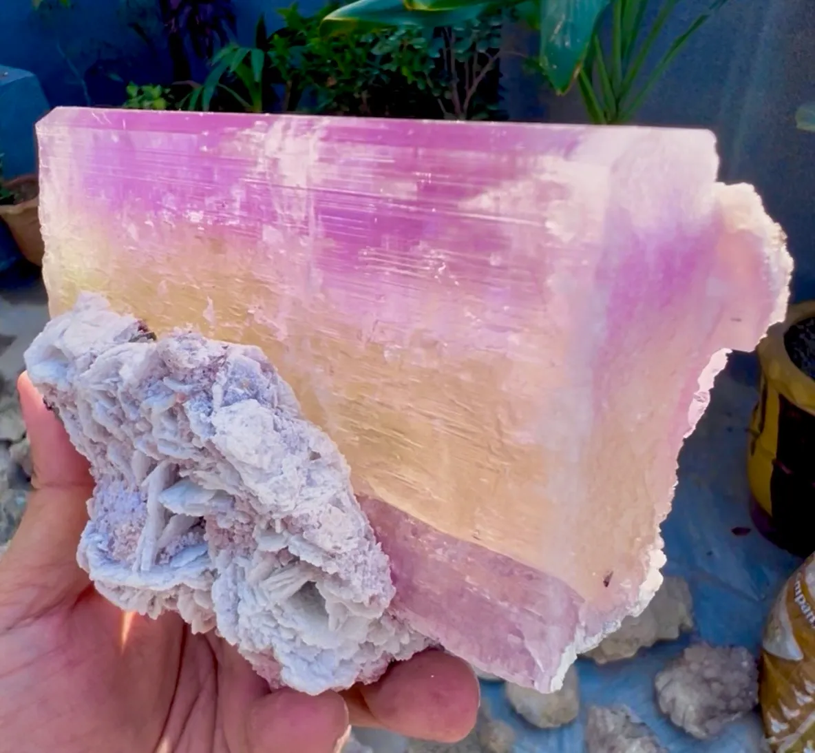 Spodumene var Kunzite with Cleavlandite Albite from Afghanistan, Nuristan - image 5