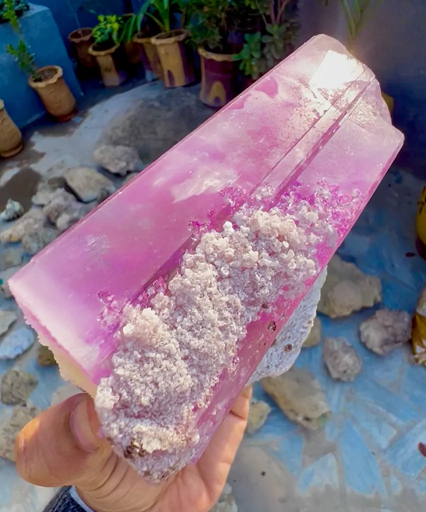 Spodumene var Kunzite with Cleavlandite Albite from Afghanistan, Nuristan image