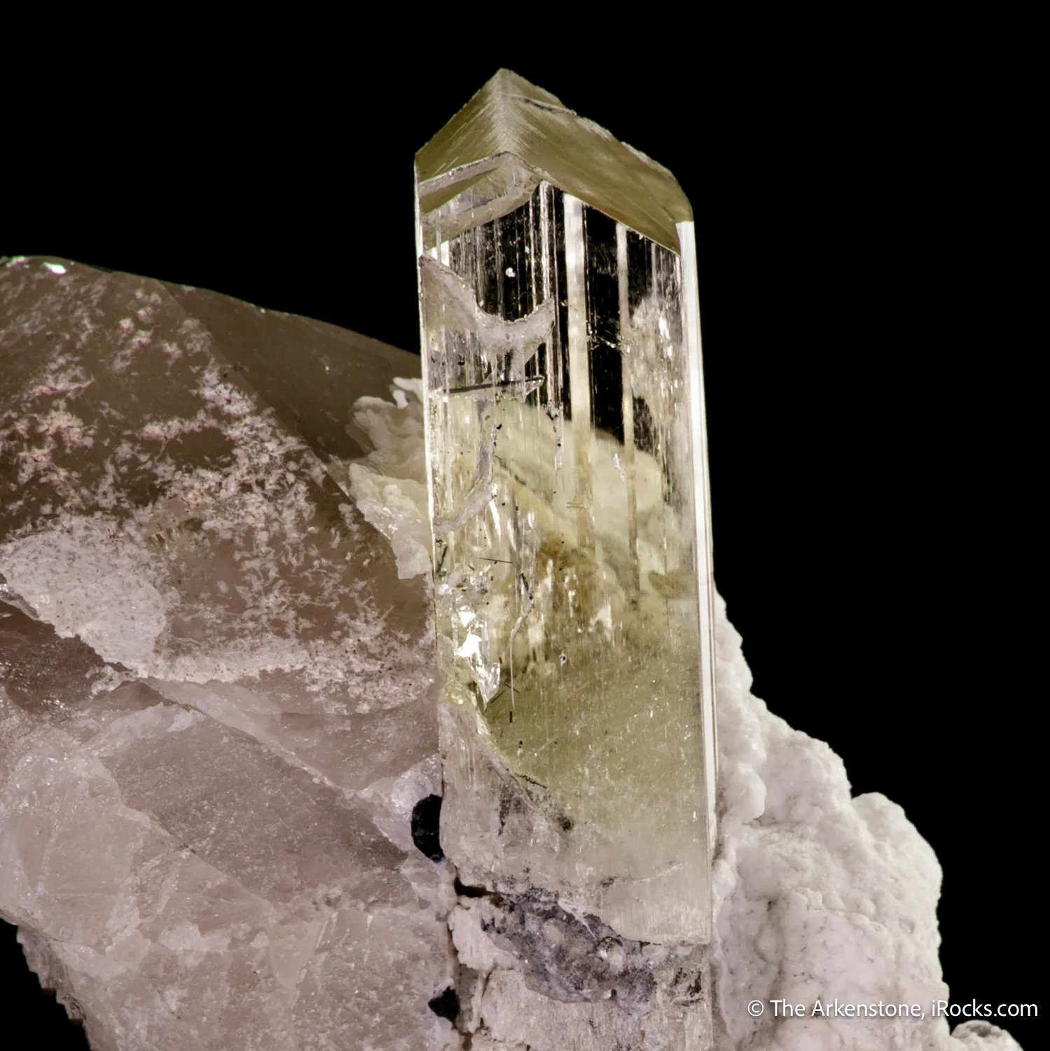Spodumene var. Triphane on Quartz (Illustrated!) - image 3