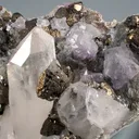 Stannite, Quartz & Fluorite on Muscovite - image 3