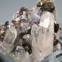 Stannite, Quartz & Fluorite on Muscovite - image 2