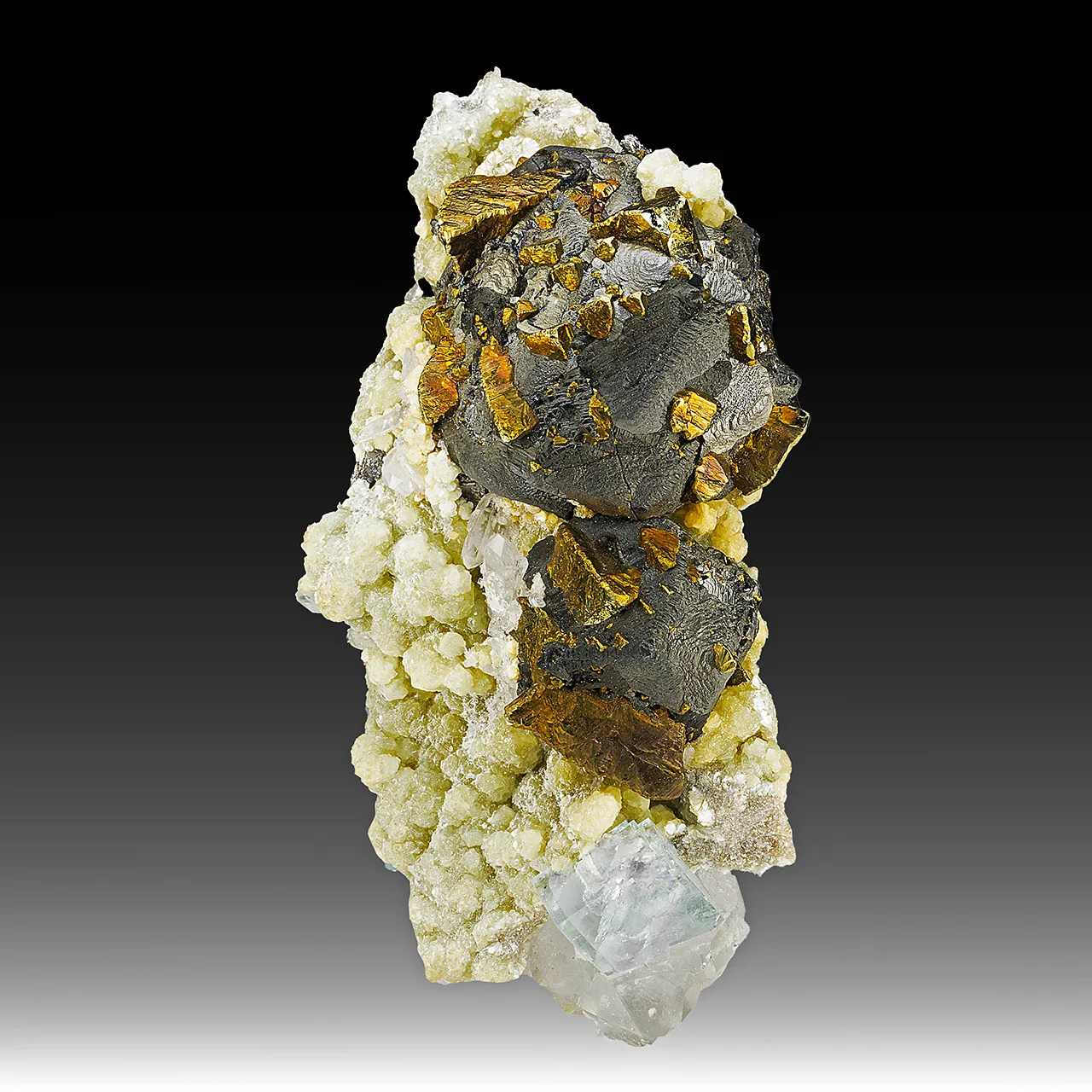 Stannite with Chalcopyrite, Fluorite, Quartz - image 1
