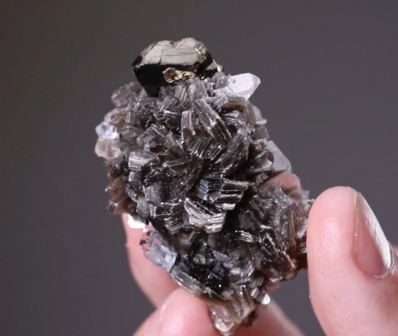 Stannite with Muscovite and Fluorite - image 2