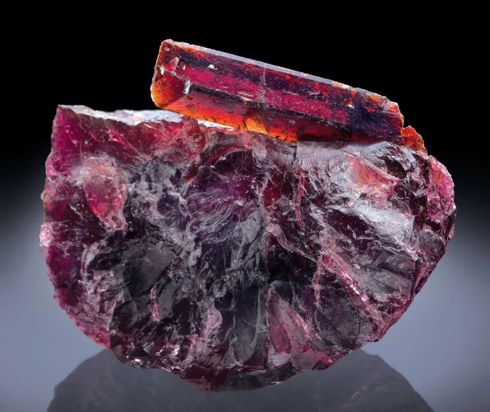 Staurolite, Pyrope (var. Rhodolite) image