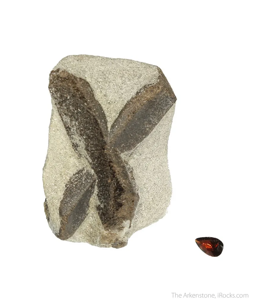 Staurolite (rough and cut set) image